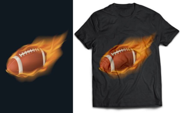 American Football Fireball SVG: Graphics for T-Shirt Designs