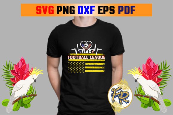 Flag Football League Graphics for T-Shirt Designs