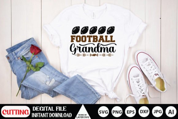 Football Grandma Graphics for T-Shirt Designs
