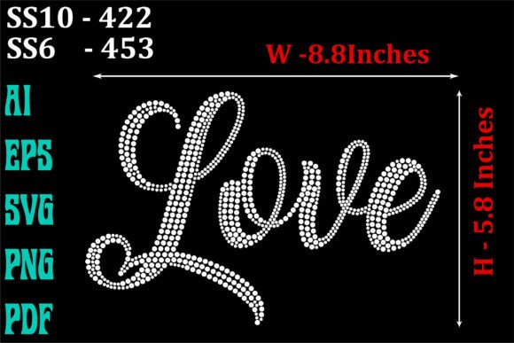 Review: Love Text Rhinestones Template for Embroidery