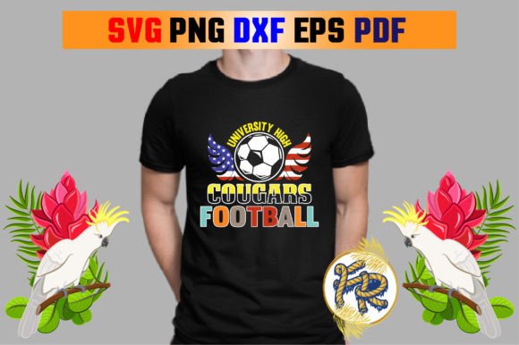 University High Cougars Football Graphics for T-Shirt Designs